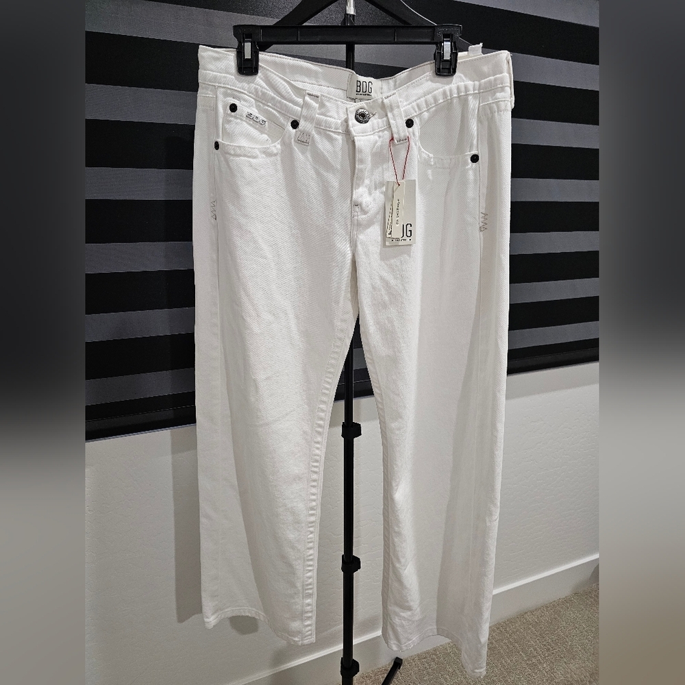 NWT BDG Urban Outfitters White Cotton Wide Leg Slouchy Jeans Size 30 & 31 Women